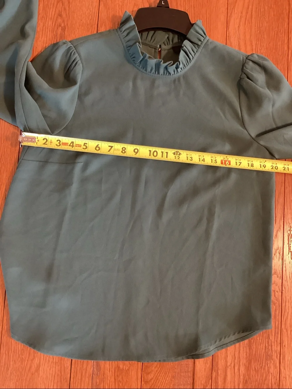 J. Crew Ruffle Neck Long Sleeve Top Green. Women’s size medium